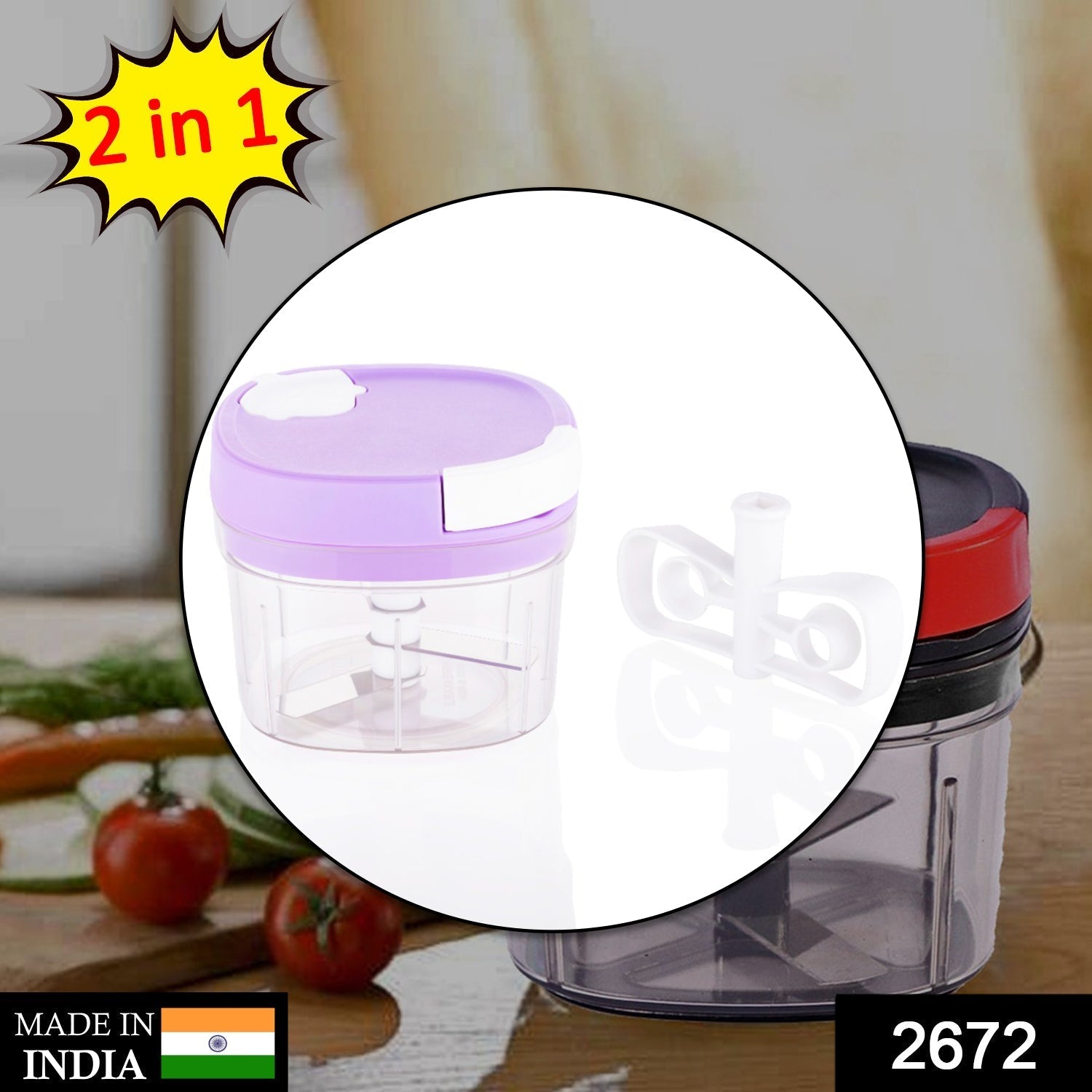 2in1 chopper and slicer with a transparent bowl for home cooking 2in1 chopper and slicer with a transparent bowl for home cooking